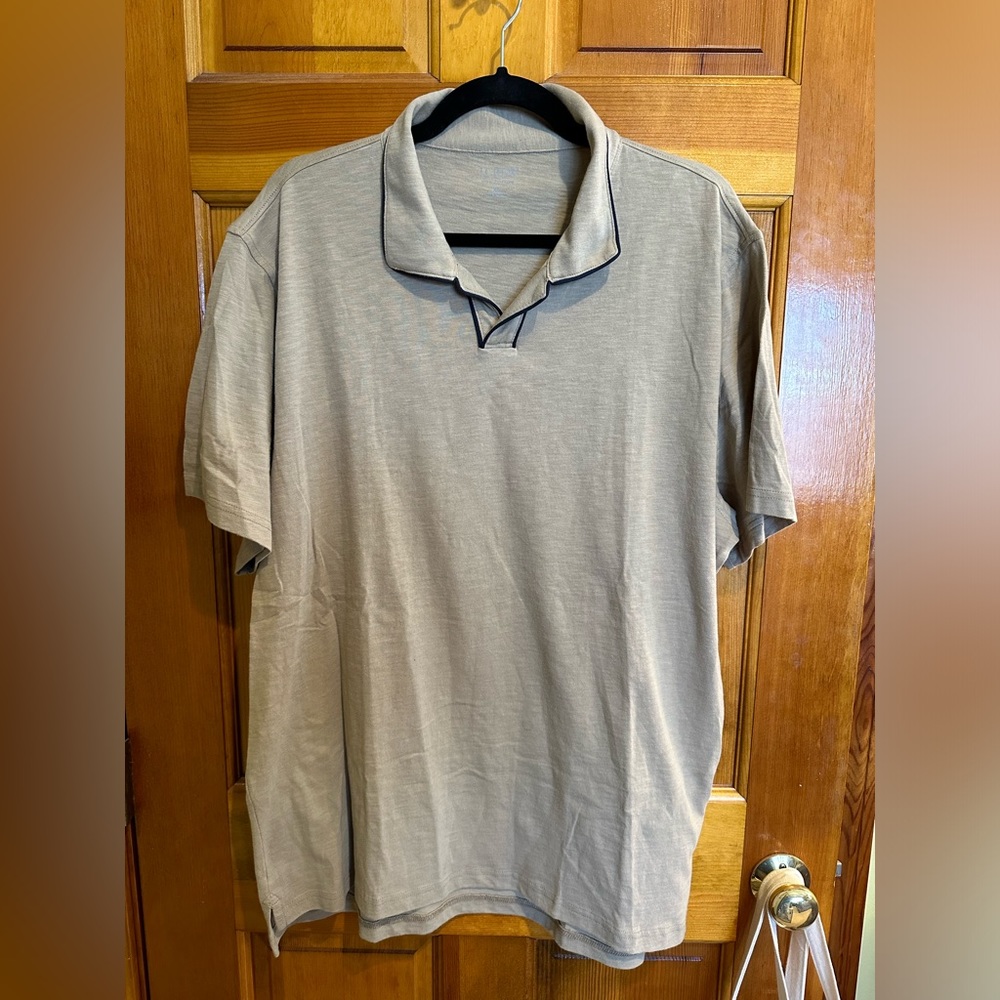 jcrew Garment-dyed johnny-collar polo shirt in tipped slub cotton